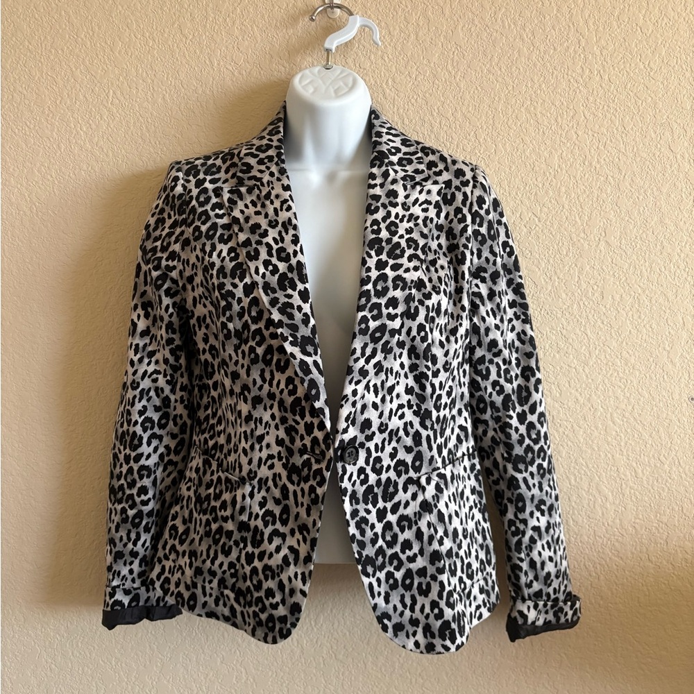 Chic Leopard Print Women's Blazer